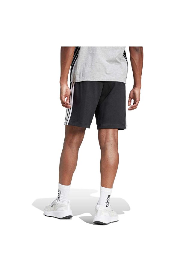 Essential 3 Stripes French Terry Erkek Siyah Şort - 2