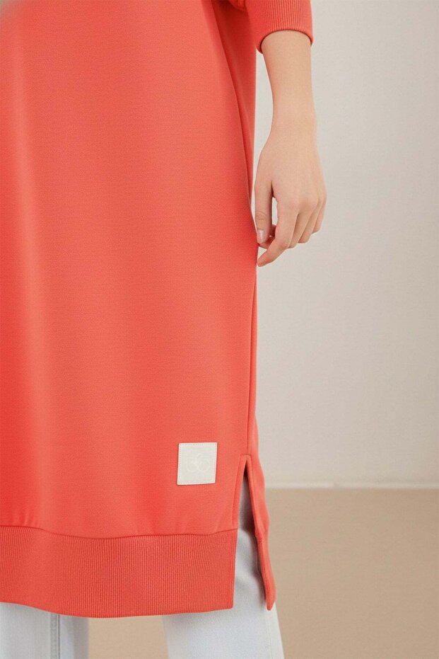 Kadın Basic Tunic - 30645TUN - Mercan - 4