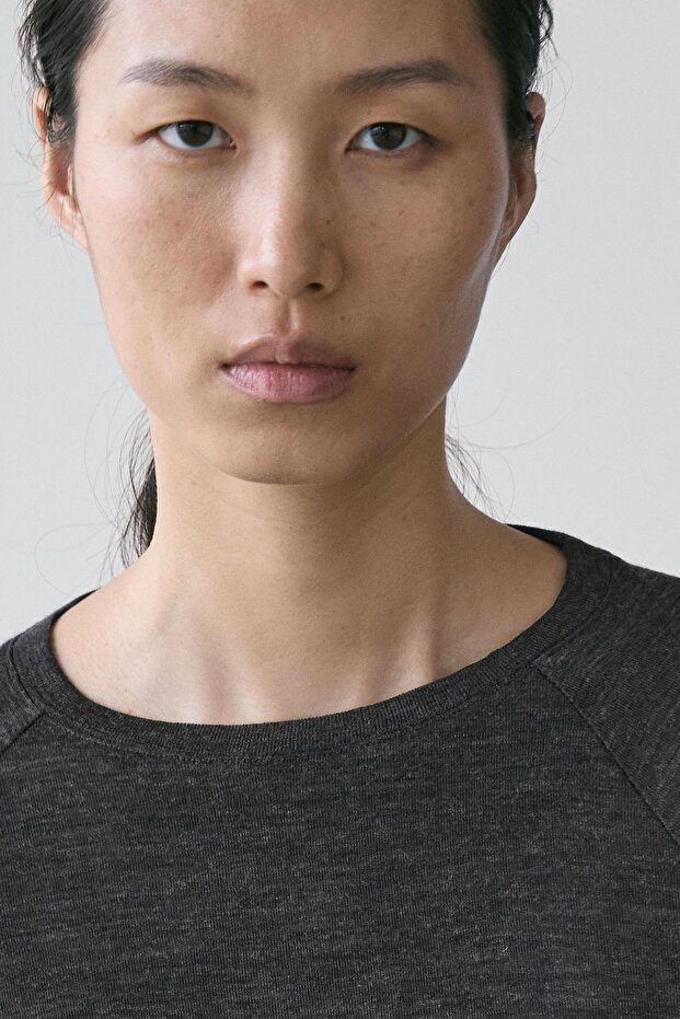 Raglan sleeve wool T-shirt - 3