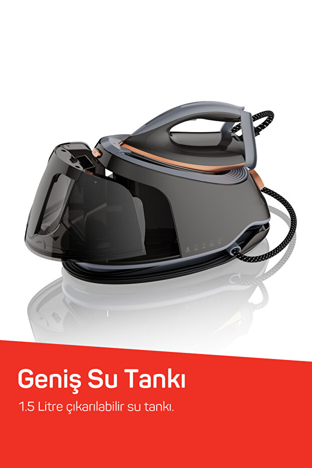 AR6048 SteamArt Plus Buhar Kazanlı Ütü 3000W, 1.5 L Su Tankı, Gri - 6