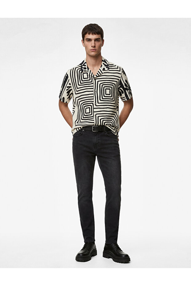 Normal Waist Cotton Slim Fit Jean Trousers - Brad Jean