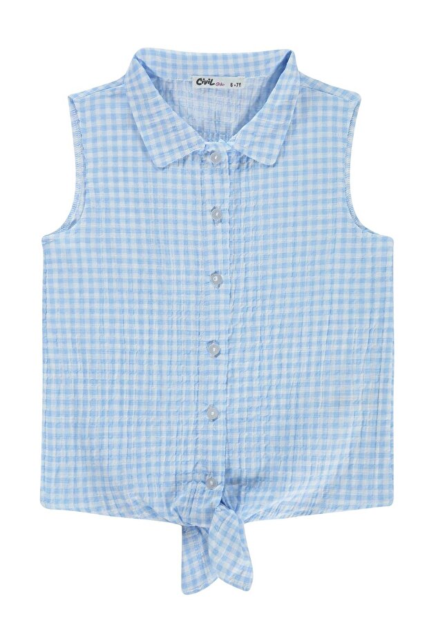 Plaid Patterned 6-9 Years Old Shirt - Blue 7-8 Years Old