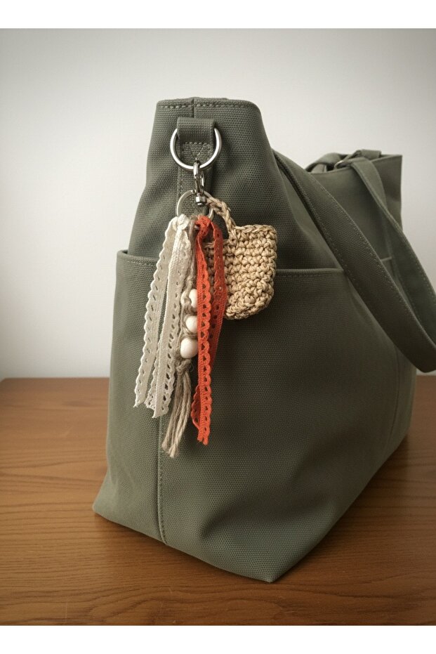 Paper String Beaded Keychain & Bag Charm - 2