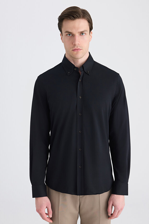 Ds Damat Comfort Black Knitted Shirt