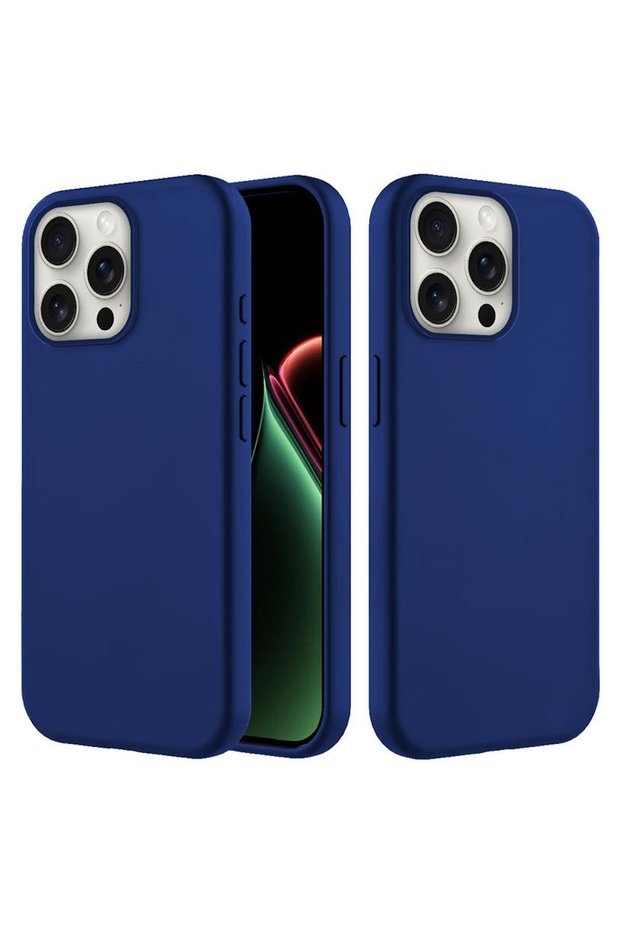 Apple iPhone 12 Pro Max Compatible Case with Velvet Inside, Erasable Launch Silicone Case, Navy Blue