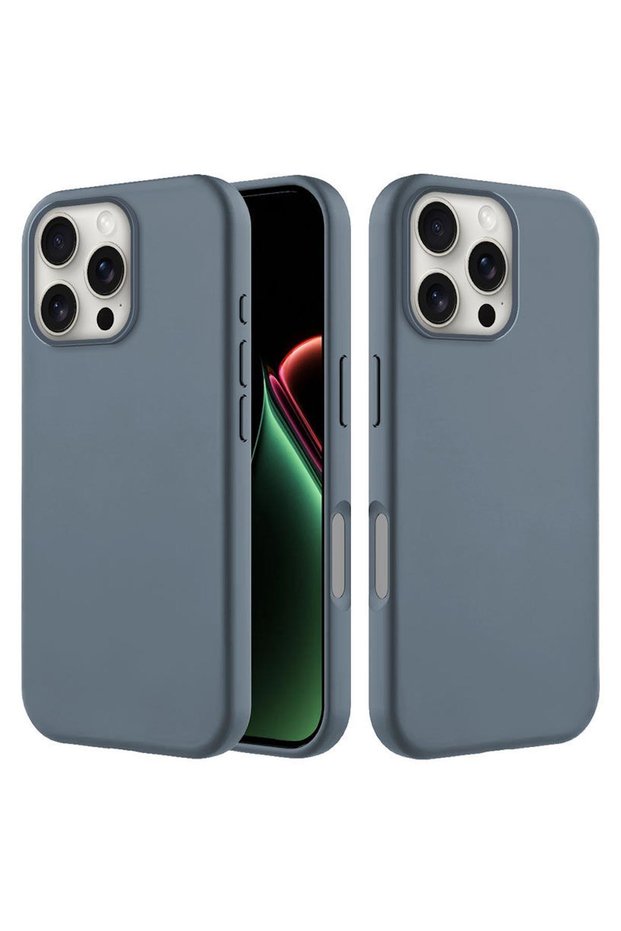 Apple iPhone 15 Pro Compatible Case with Velvet Inside and Erasable Launch Case Gray