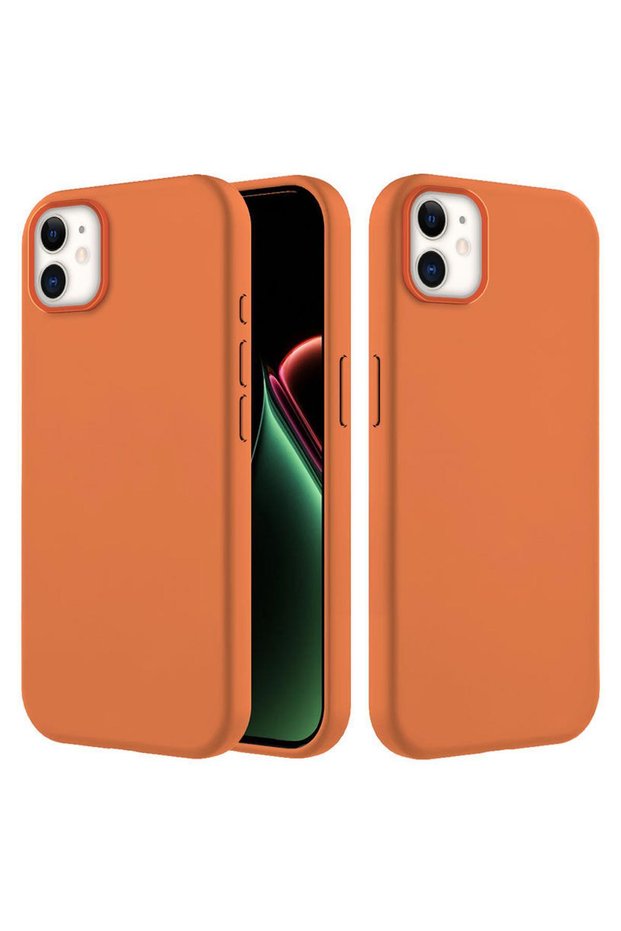 Apple iPhone 12 Compatible Case with Velvet Inside and Erasable Launch Case Orange