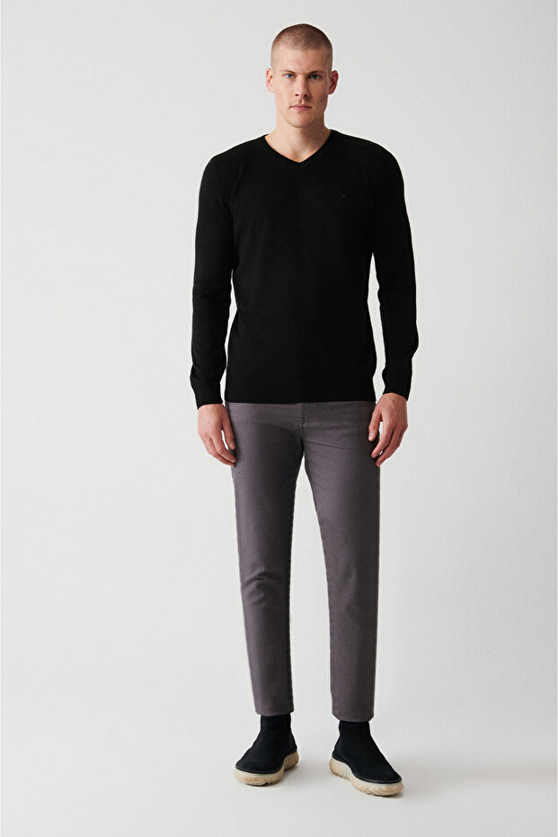 Erkek Siyah Basic Kazak E005003 - 5