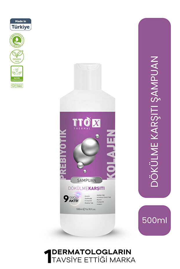 Shampoo Anti-Hair Loss 500 ml Prebiotic and Collagen X All Hair Types