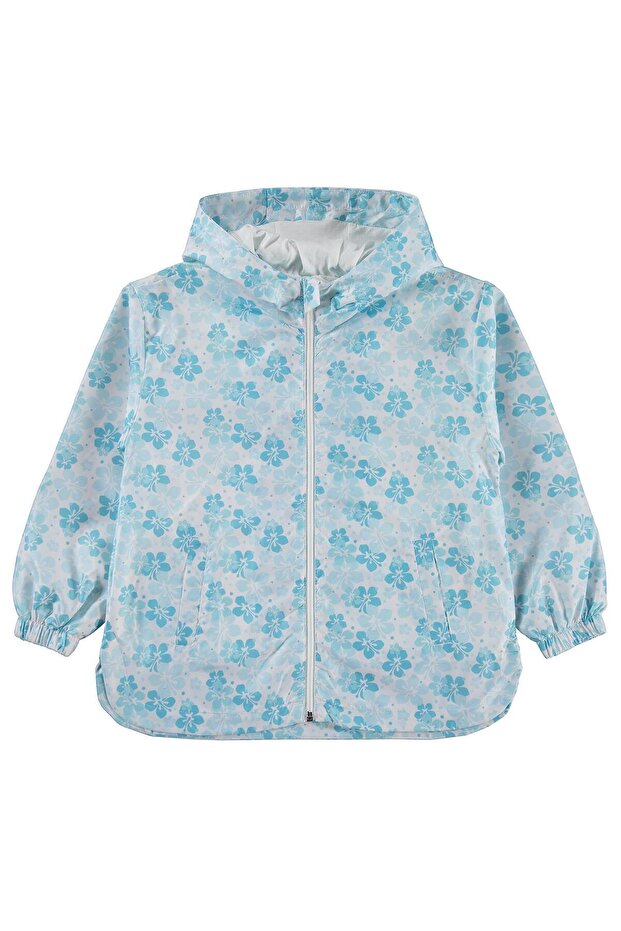 Floral Print 6-9 Years Old Raincoat - Off-White
