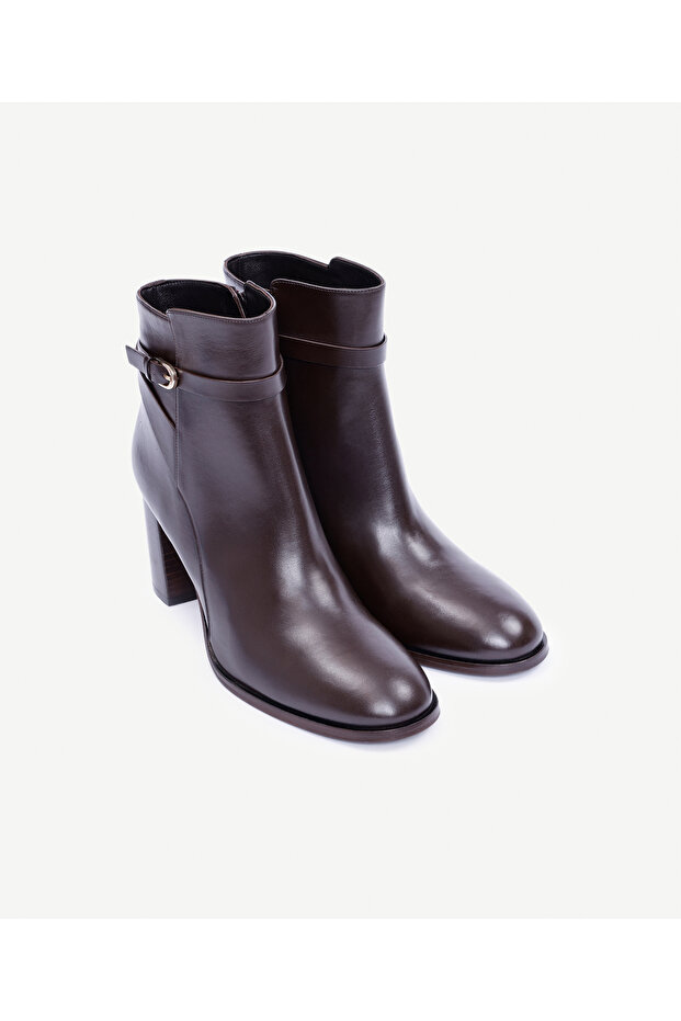 Topuklu Deri Bot - 4