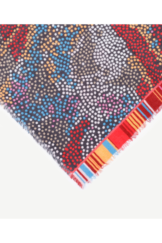 Ethnic Patterned Wool Shawl - 2