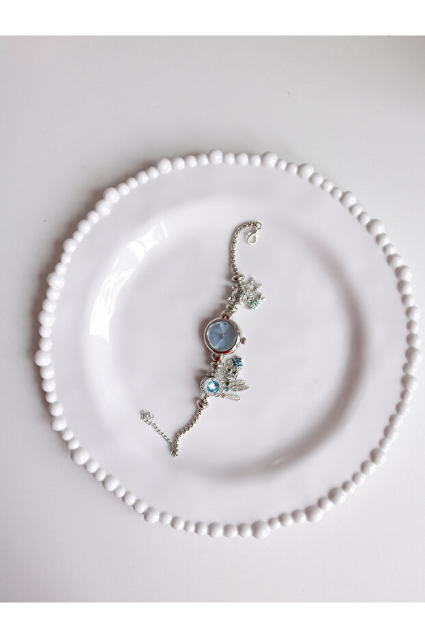 Blue Dreams with Cat Charm Clock