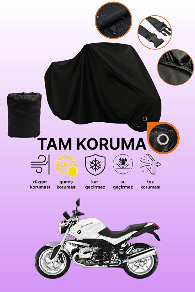 Black Compatible with Lock Bmw R 1200 R Compatible Motorcycle Tarpaulin