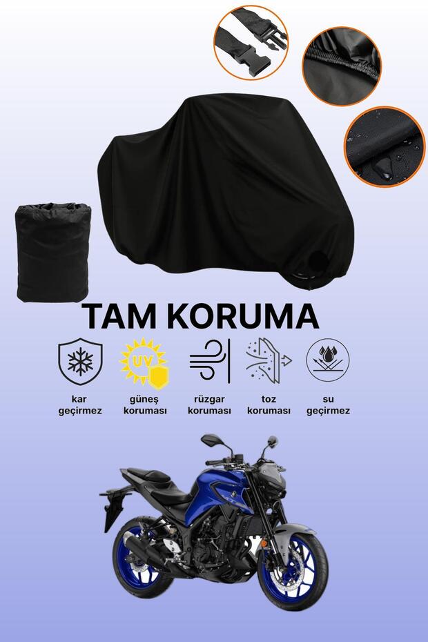 Black Tail Bag and Lock Non-Matching Yamaha Mt-25 Abs Compatible Motorcycle Canvas
