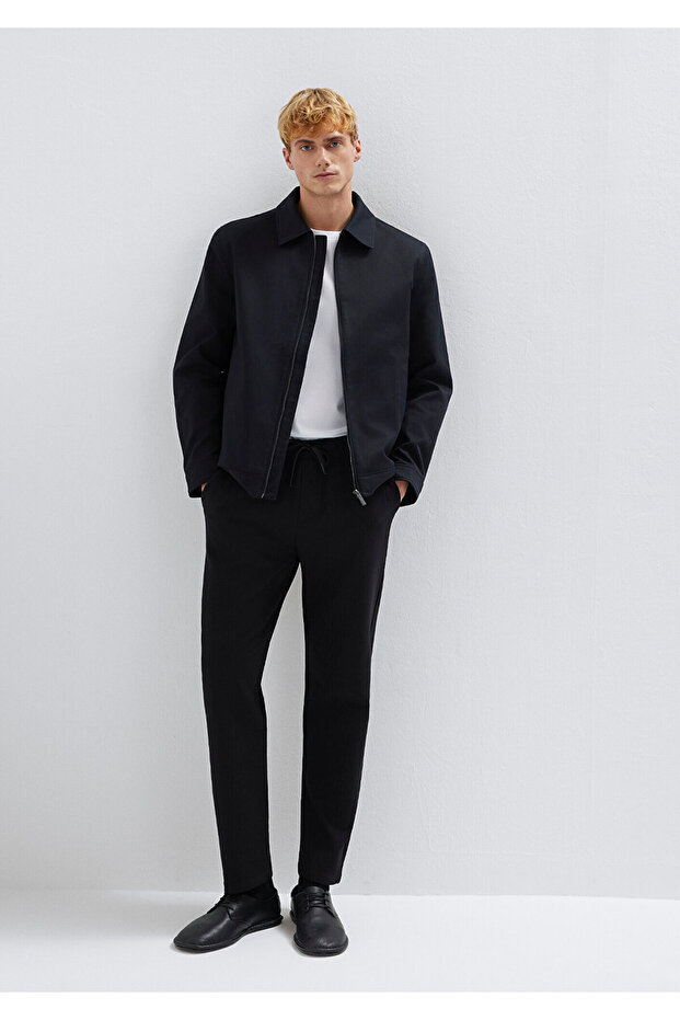 Siyah Örme İnterlok Pantolon 0010521-900 - 2