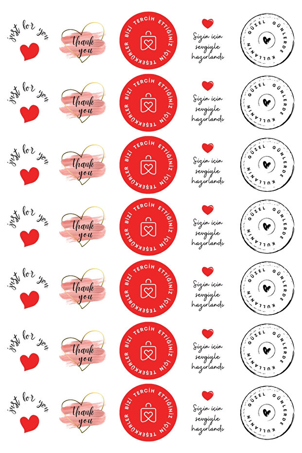 Bimotif Paketlemeye özel 35 adet sticker, karışık