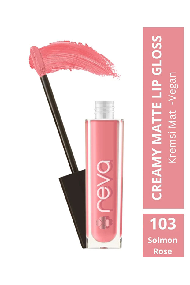 Creamy Matte Lip Gloss Solmon Rose - Matte Cream Lip Gloss - No:103 - Vegan & Clean Content