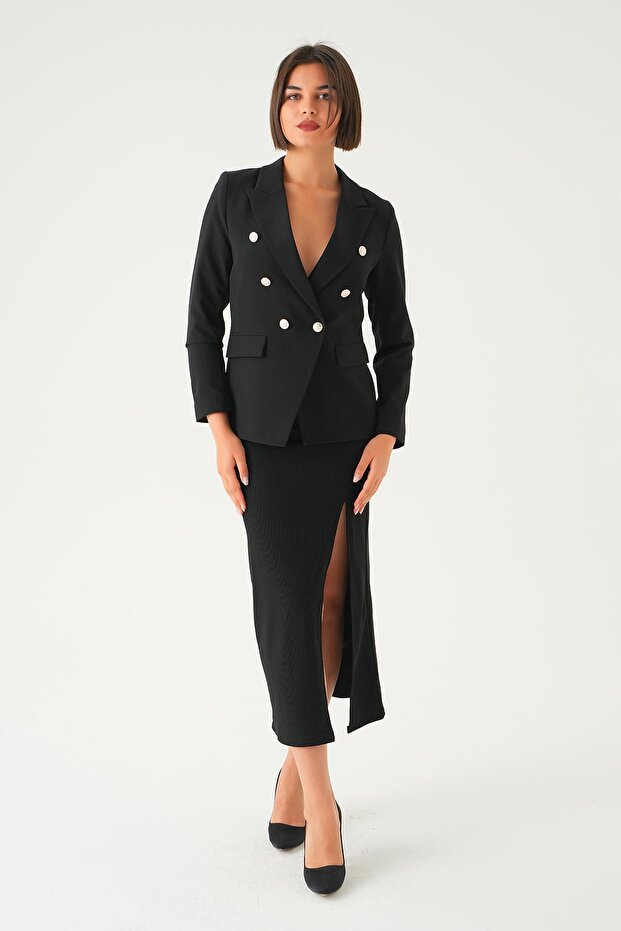 Siyah Düğmeli Klasik Ceket 4488 - 6