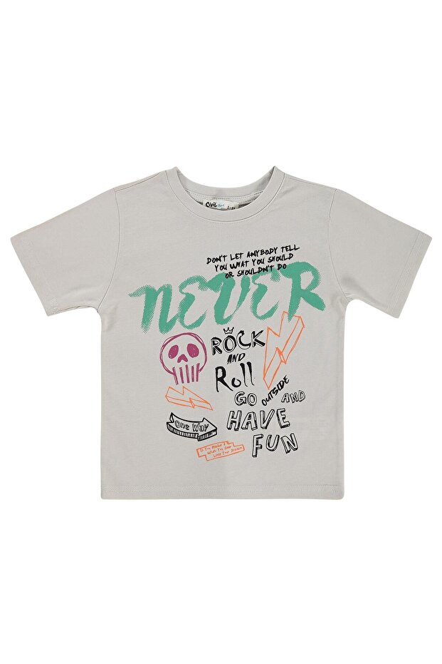 Never Printed T-Shirt for 2-5 Years Old - Dark Stone Color