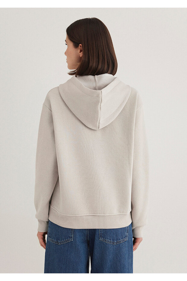 Hooded Gray Basic Sweatshirt 167299-70074 - 4