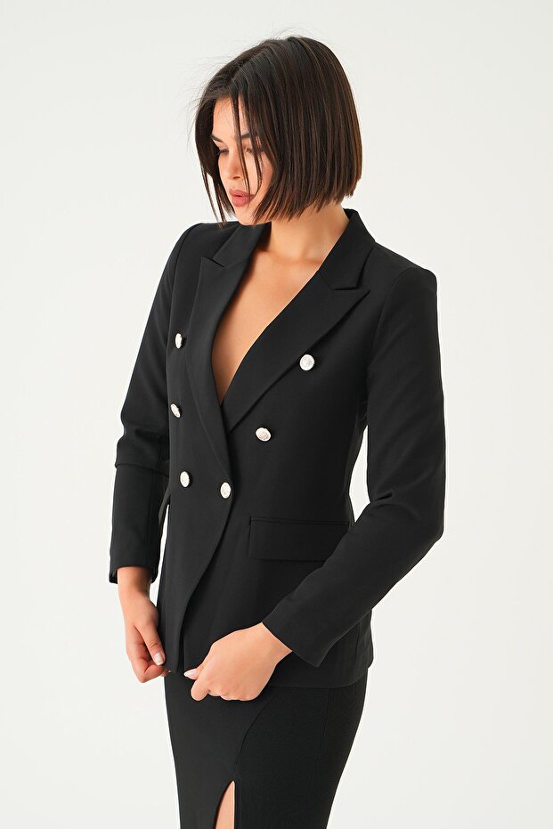 Siyah Düğmeli Klasik Ceket 4488 - 2