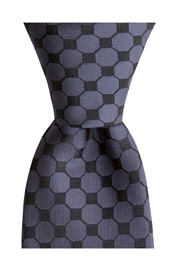 ربطة عنق رمادية منقوشة بعرض 8 سم - 5