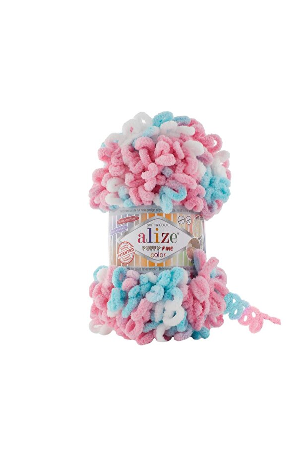 Puffy Fine Color (with Small Loop) Hand Knitting Yarn (Pack of 5) - 6377