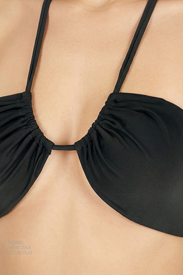 Siyah Reverse V Bikini Üstü - 3