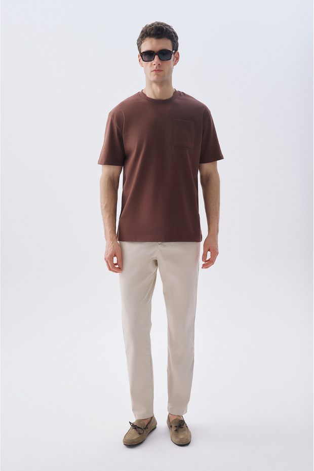 Men's Stone Color Tapered Fit Chino Pants