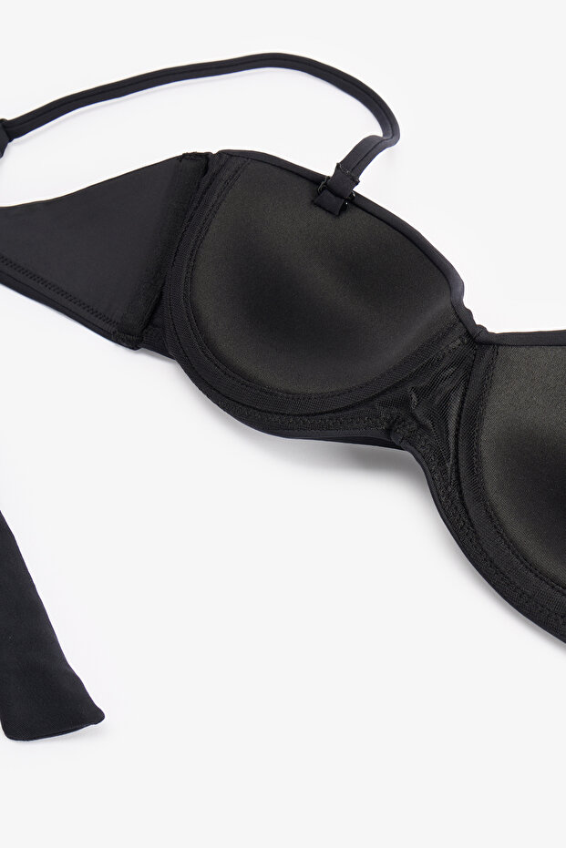 Siyah Straplez Cup Bikini Üstü - 4