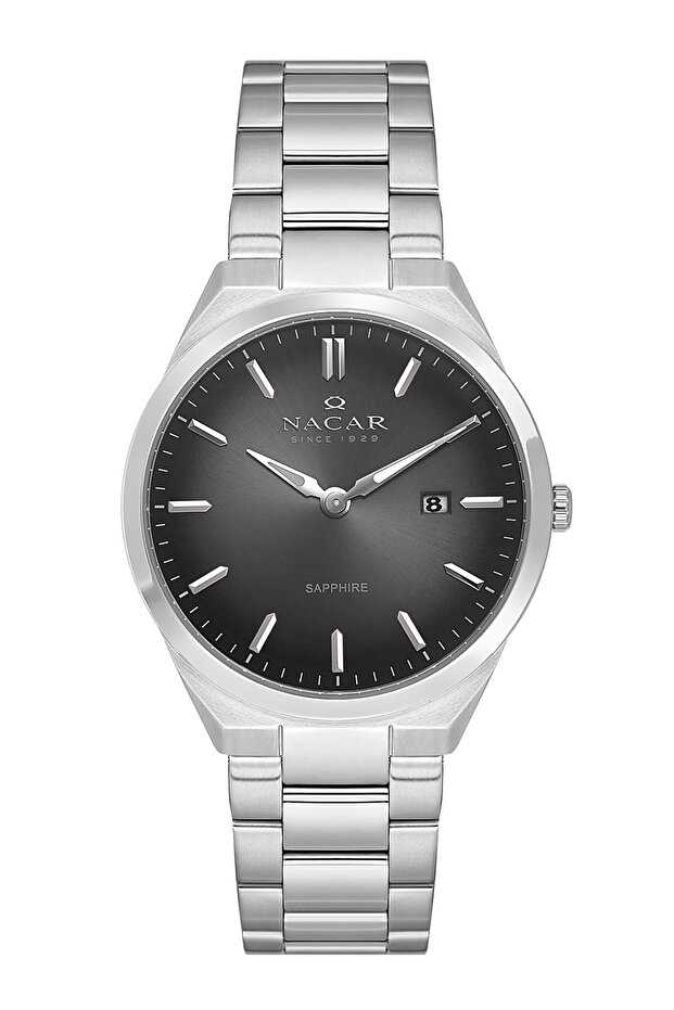 Sapphire Glass Classic Silver - Black Men's Wristwatch Nc08-29420737-Abm