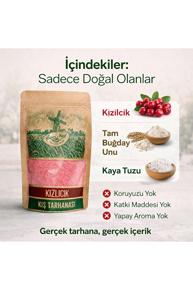 Kızılcık Kış Tarhanası 250g – Katkısız, Koruyucusuz, Doğal Bağışıklık Çorbası, Bol C Vitamini - 2