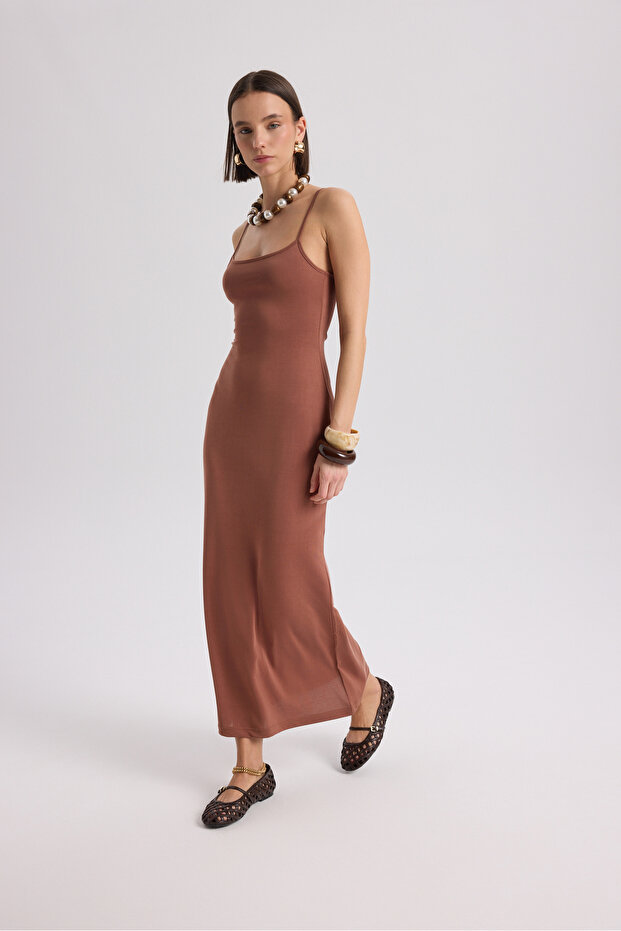 Ferry Kahve Basic Elbise - 2