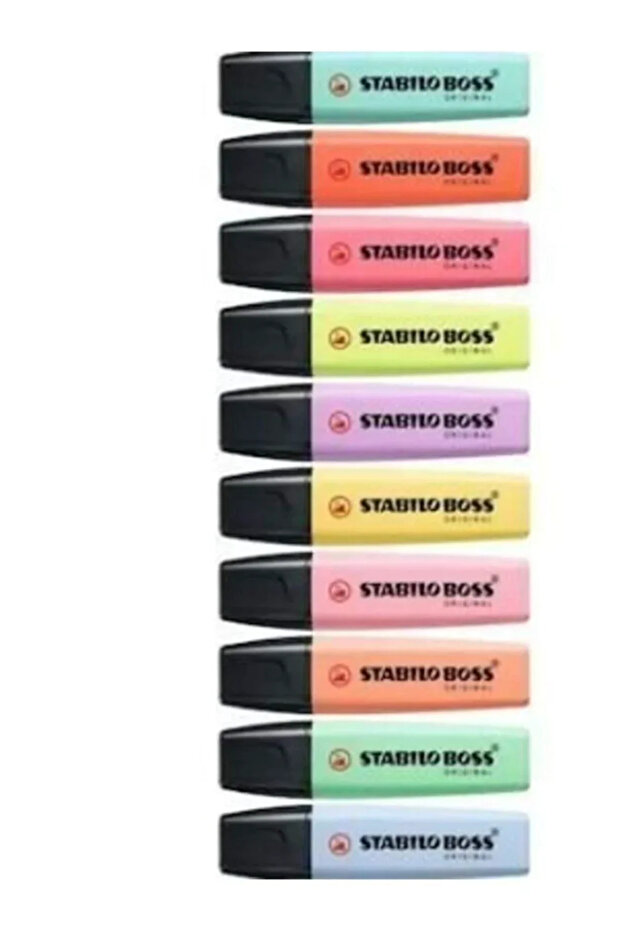 Genel Markalar Boss Original Pastel 10 Renk Fosforlu Kalem Seti