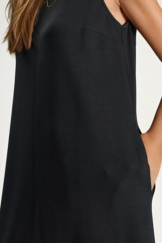 Modal Touch Rahat Kesim Cepli Midi Elbise - 4