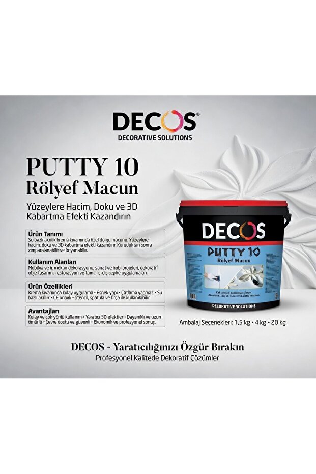 Putty 10 - Rölyef Macun Pasta 4 Kg - 2
