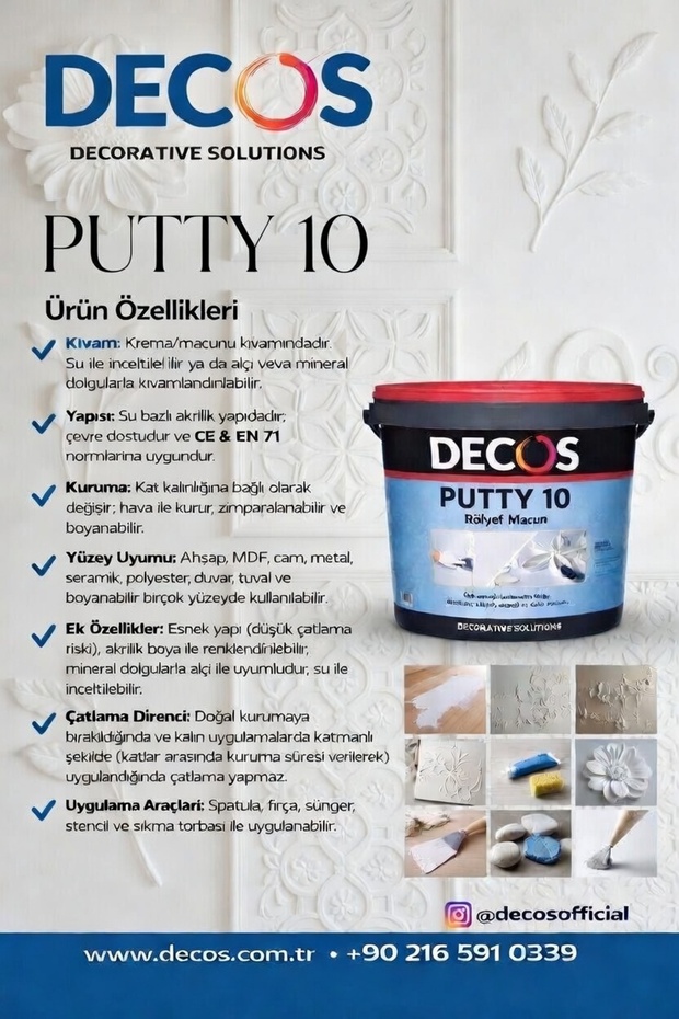 Putty 10 - Rölyef Macun Pasta 4 Kg - 3