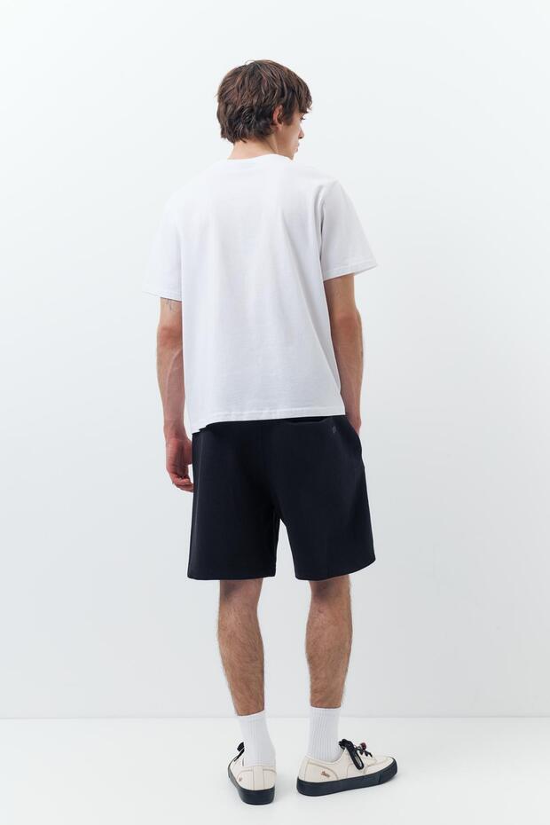 Dokulu jogger bermuda şort - 3
