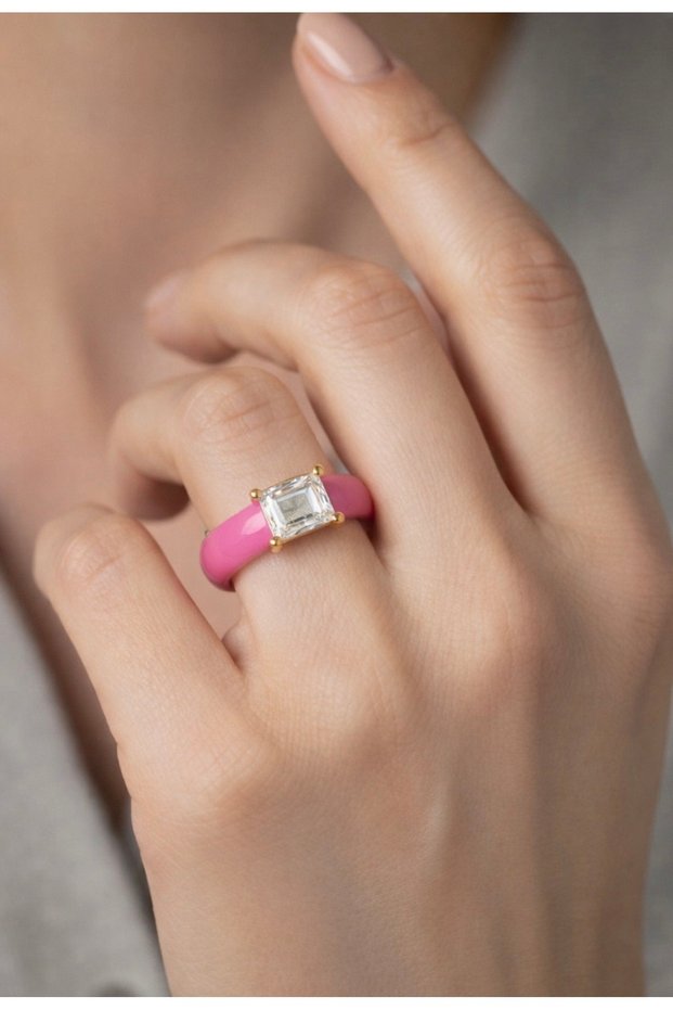 Women's Fuchsia Jewelled Ring