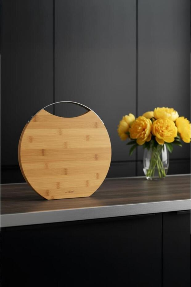 Zoe - Cutting Board with Steel Handle Round Small