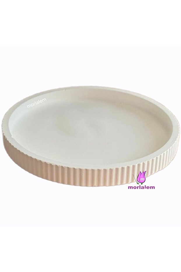 21cm Corrugated Round Tray Presentation Tray Candle Plate Cobalt Pieces Silicone Mold K-1544