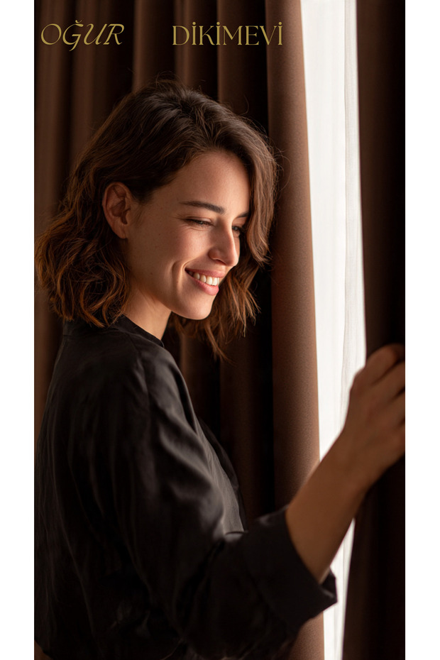 1. Quality Brown Blackout Blackout Curtain Light-Blocking Thermal Plain Enxboy Premium Qualty