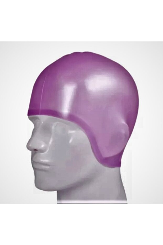 Swimming Cap Silicone Eared Magenta Swimming Cap