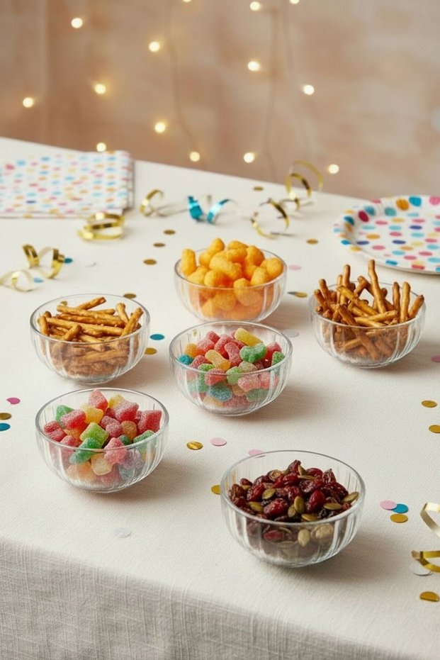Marilla 6-Piece Mini Bowl Set |   Striped Design Presentation and Catering Bowl