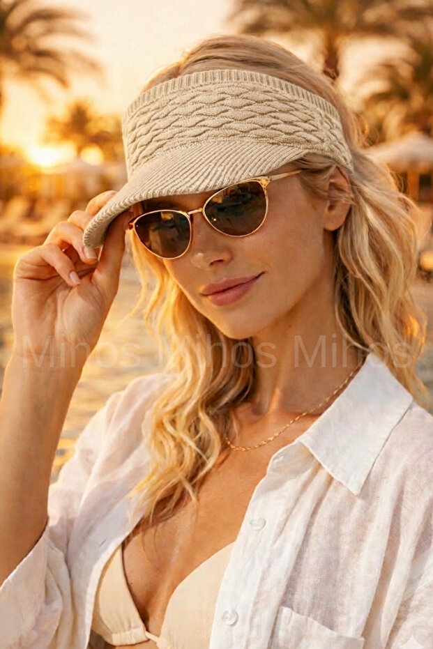 Women's Knitted Uv Protective Visor Hat – Summer, Running, Tennis, Outdoor Sun Visor Hat