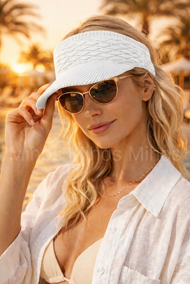 Women's Knitted Uv Protective Visor Hat – Summer, Running, Tennis, Outdoor Sun Visor Hat