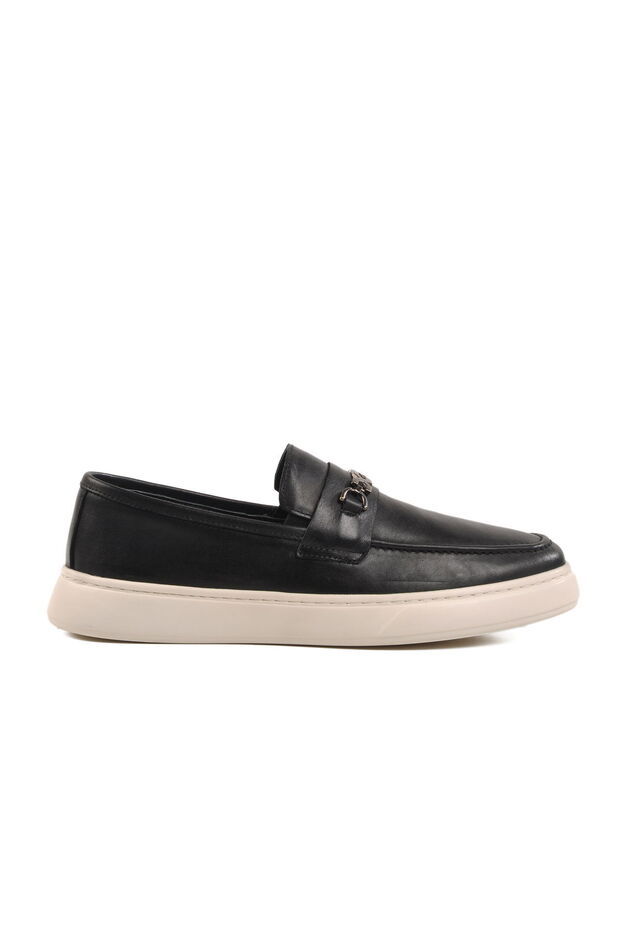 Black Genuine Leather Men's Casual Shoes