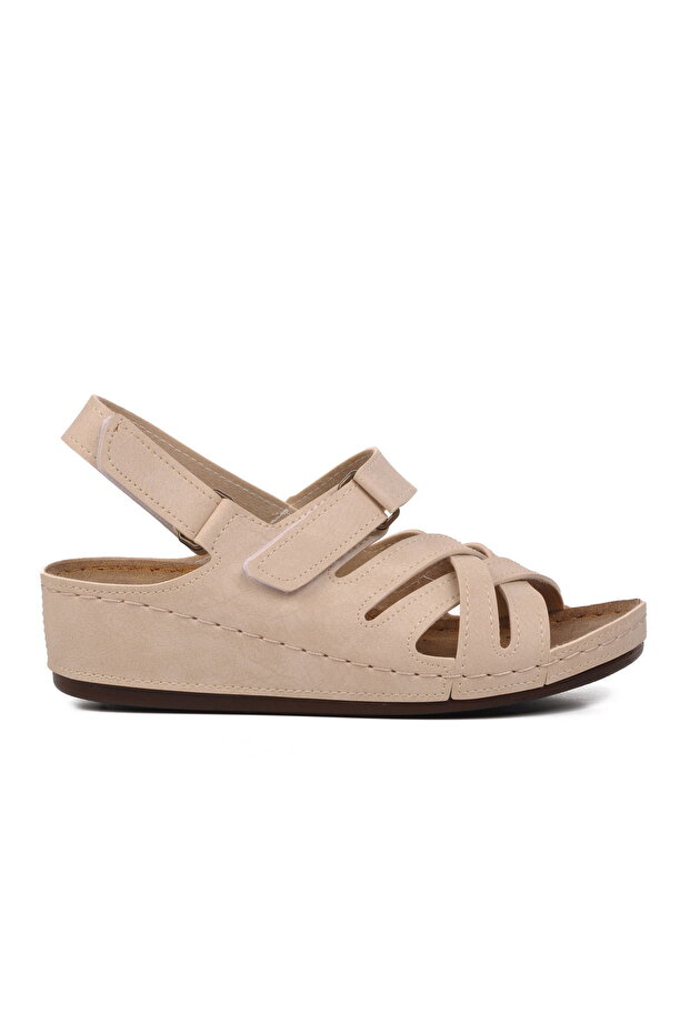Beige Women's Flat Sandals