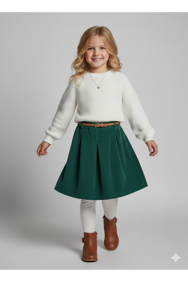 Girl's Crew Neck Thessaloniki Knit Sweater (Ages 2-13)